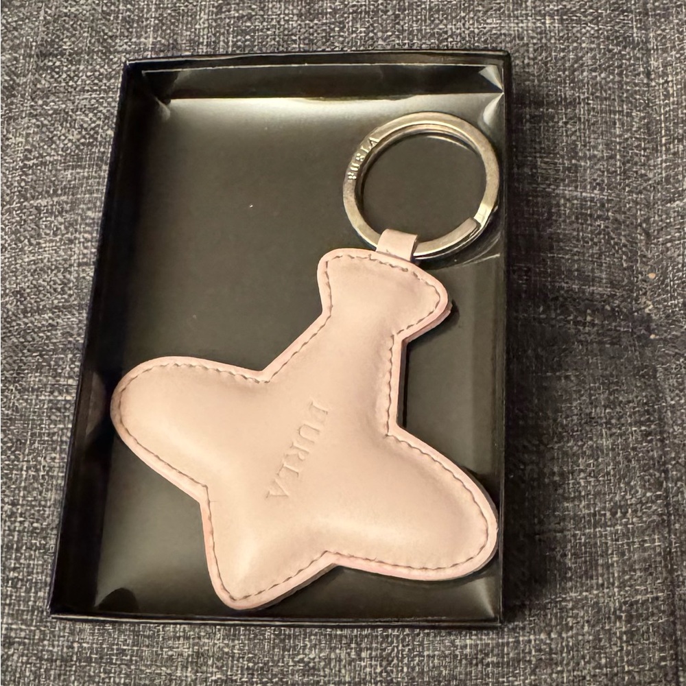 FURLAPink Leather “Airplane” Keychain - Key Ring NEW!